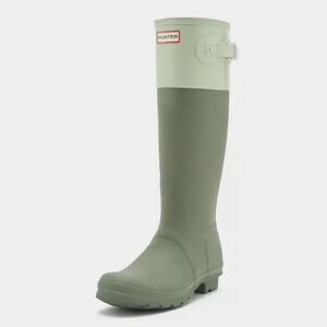 HUNTER 8 Field Huntress Dual tone Wellington Green Tall Rain Boots original